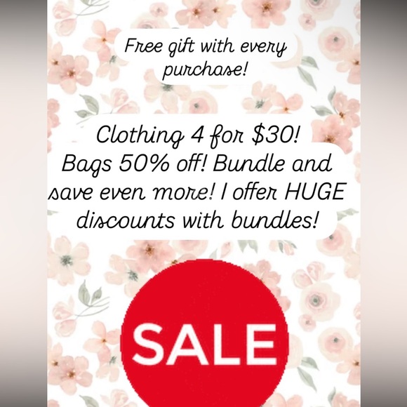 Clothing 4 for $30! Bags 50% off or more! - Picture 1 of 1